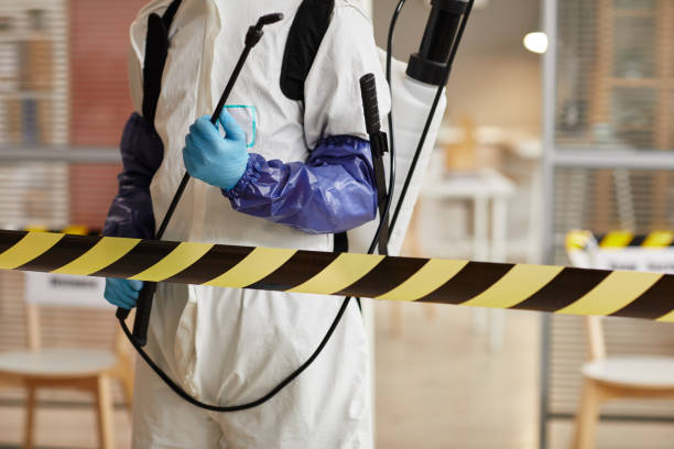 Professional Biohazard Cleanup technician working in Milton, MA